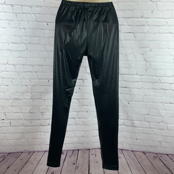 Liquid sexy black Leggings stretchy small elastic waist - Picture 5 of 8